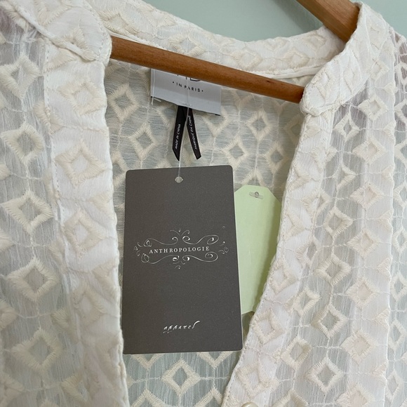 HD in Paris Anthropologie High Low Tunic in Cream - Picture 5 of 11